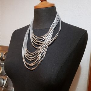 Silver low hanging necklace
